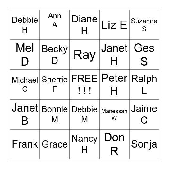 DCS Valentine's Party 2021 Bingo Card