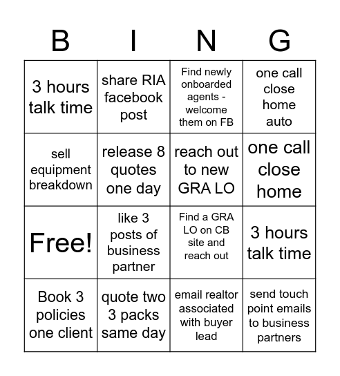 Sales Bingo Round 2 Bingo Card