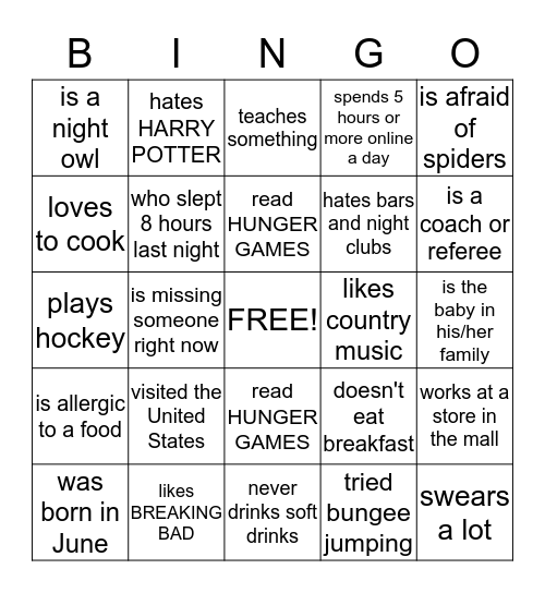 FIND SOMEONE WHO... Bingo Card
