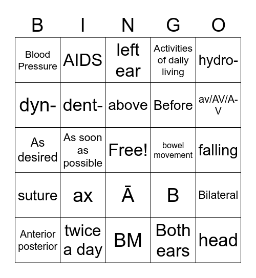 Lesson 3 Bingo Card