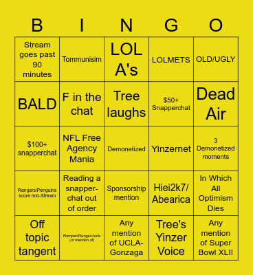 Dumpster Fire BINGO: 31-1 Edition Bingo Card