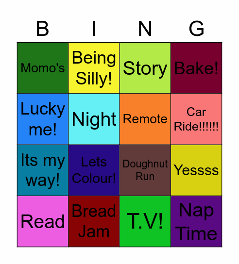 My Mommy Bingo Card