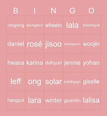 lauren Bingo Card