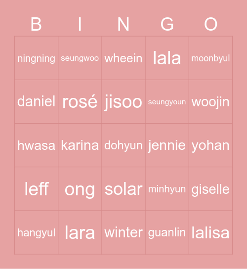 lauren Bingo Card