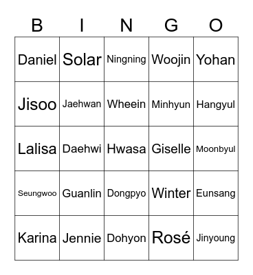 SEULGI Bingo Card
