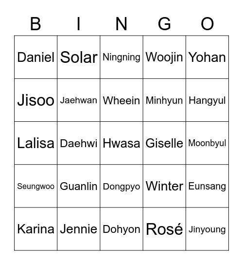 SEULGI Bingo Card