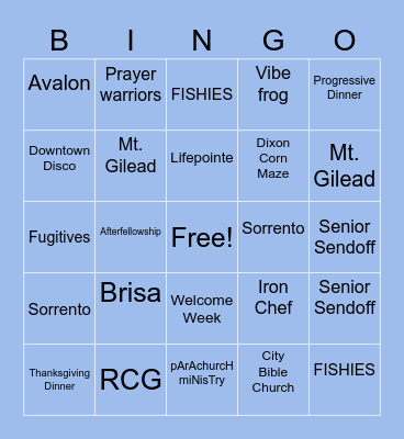 AACF BINGO Card