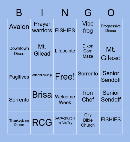 AACF BINGO Card