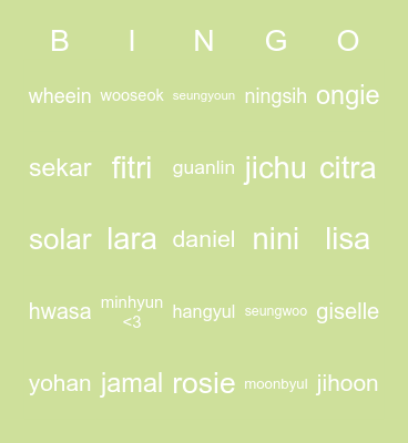 lara-chan Bingo Card