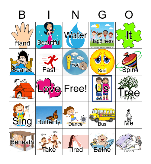 Parts Of Speech Bingo Card