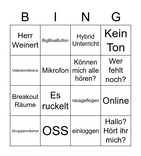 OSS Bingo Card