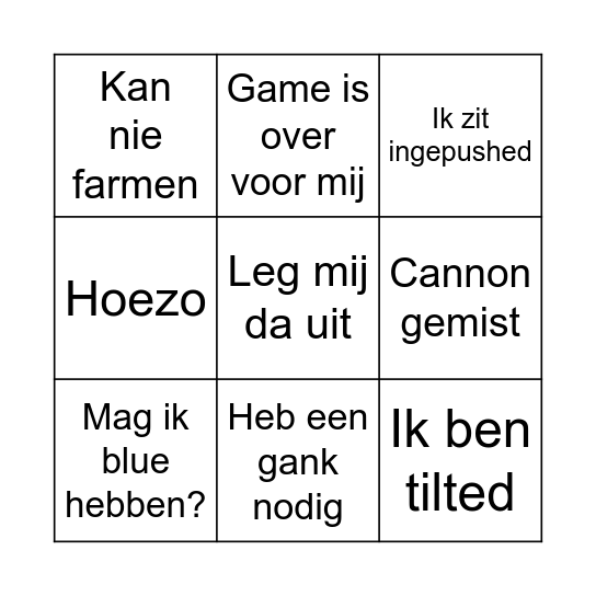Nathan Bingo Card