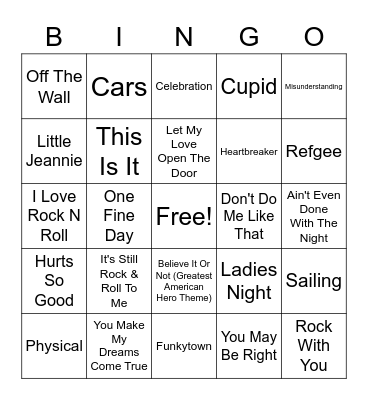 80's Part 1 Bingo Card
