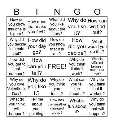 Conversation Lingo Bingo  Bingo Card