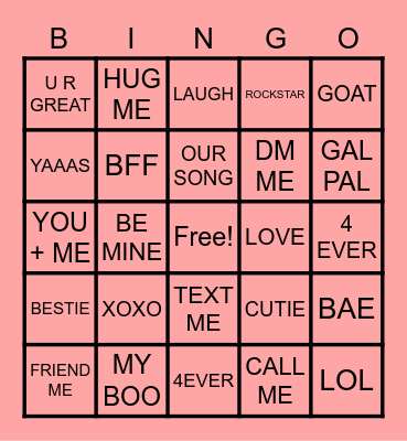 Valentine's Day Bingo Card