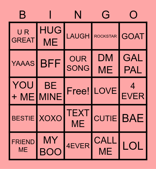 Valentine's Day Bingo Card