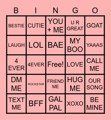 Valentine's Day Bingo Card