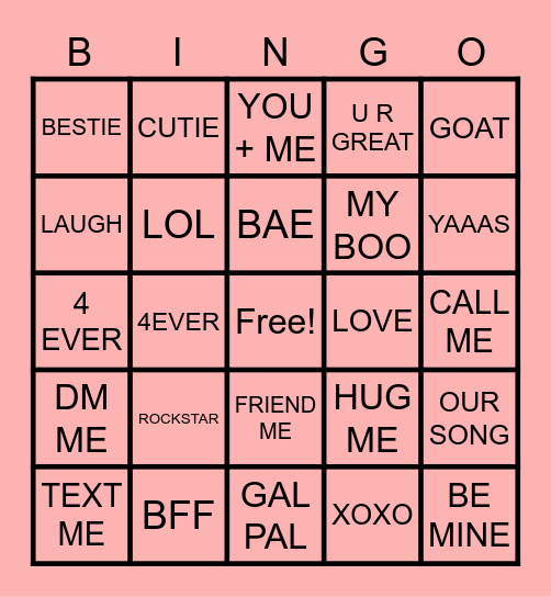 Valentine's Day Bingo Card