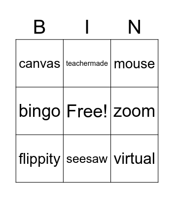 Tech Tools Bingo Card