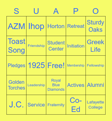 APO Bingo Card