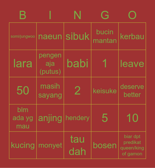 Joy Bingo Card