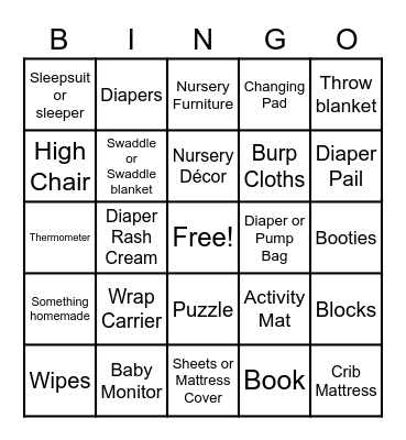 Twinkle Twinkle Little Star Bingo Card
