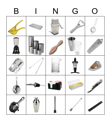 Cocktail & Bar Equipment Bingo Card