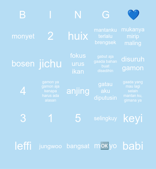 lara💘 Bingo Card
