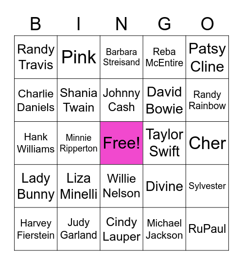 Town & Country Bingo Card