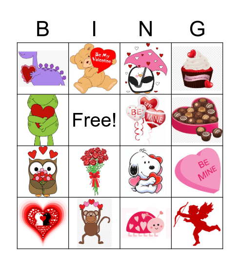 Valentines Bingo Kurz Hall Program Bingo Card