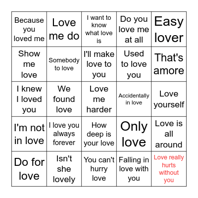 ValentijnsBingo Card