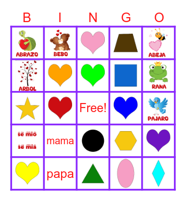 Valentines Bingo Card