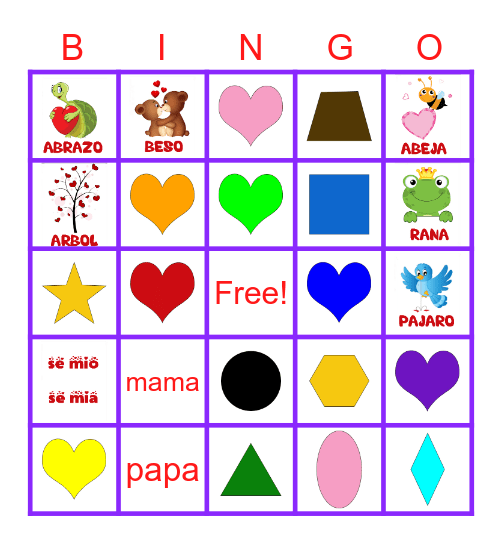 Valentines Bingo Card