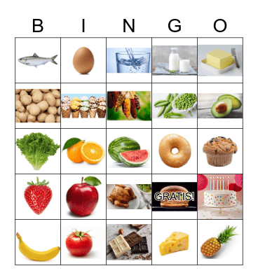 FOOD Bingo Card