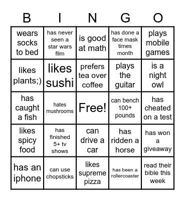 Valentine's day 2021 Bingo Card