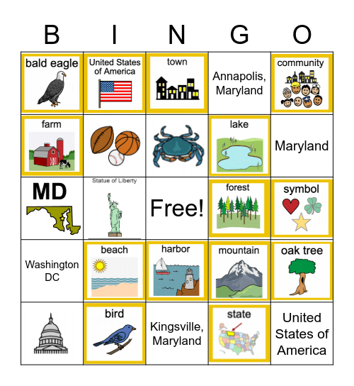 3-Maryland Bingo Card