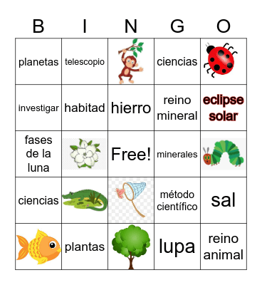 Bingo de Ciencias Bingo Card