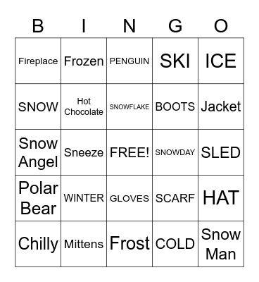 Winter Bingo Card