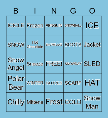 Winter Bingo Card