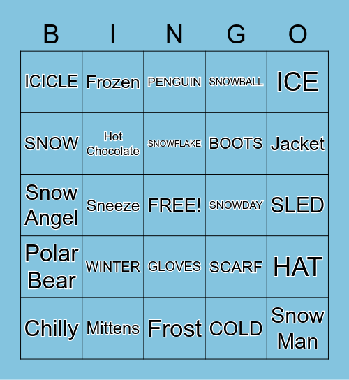 Winter Bingo Card