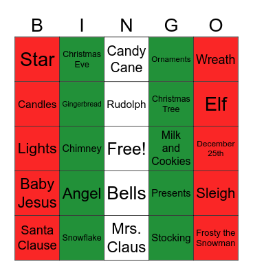 Christmas Bingo Card