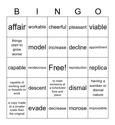 WordMasters Challenge #2 Bingo Card