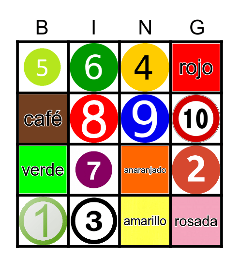 NUMBERS & COLORS with Mrs. Machiela Bingo Card