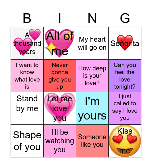 Vändags musik quiz Bingo Card