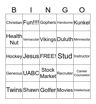 Kunken Bingo Card