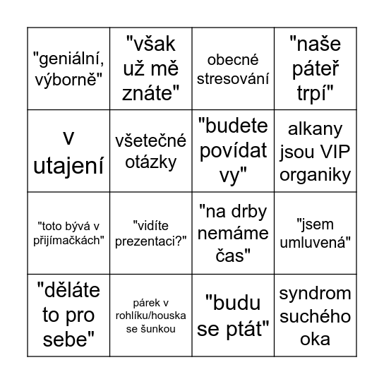 Lenča Bingo Card