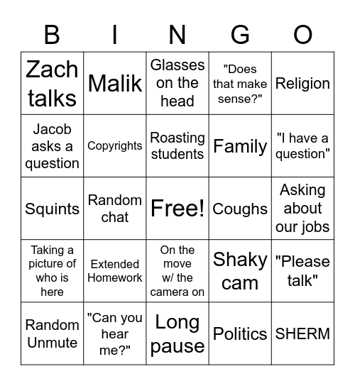 Untitled Margarine v2 Bingo Card