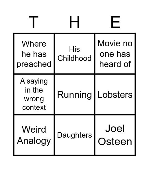 THEO Bingo Card