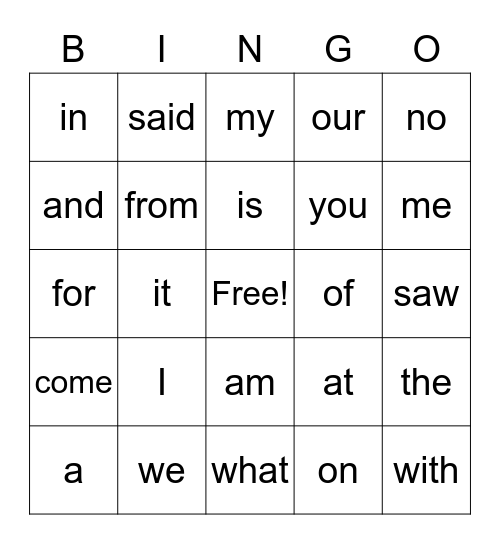 Club 22 Bingo Card
