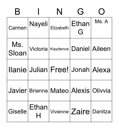 222 Bingo Card